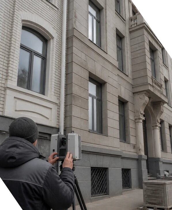 Лазерное сканирование фасадов зданий для обследования в Новотроицке